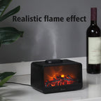 MAXWINER Dynamic Flame Fireplace Essential Oil Diffuser 300ml Aromatherapy Diffuser Ultrasonic Cool Mist Humidifier with Multiple Mist Mode, Timer and Waterless Auto Off for Home Room Office