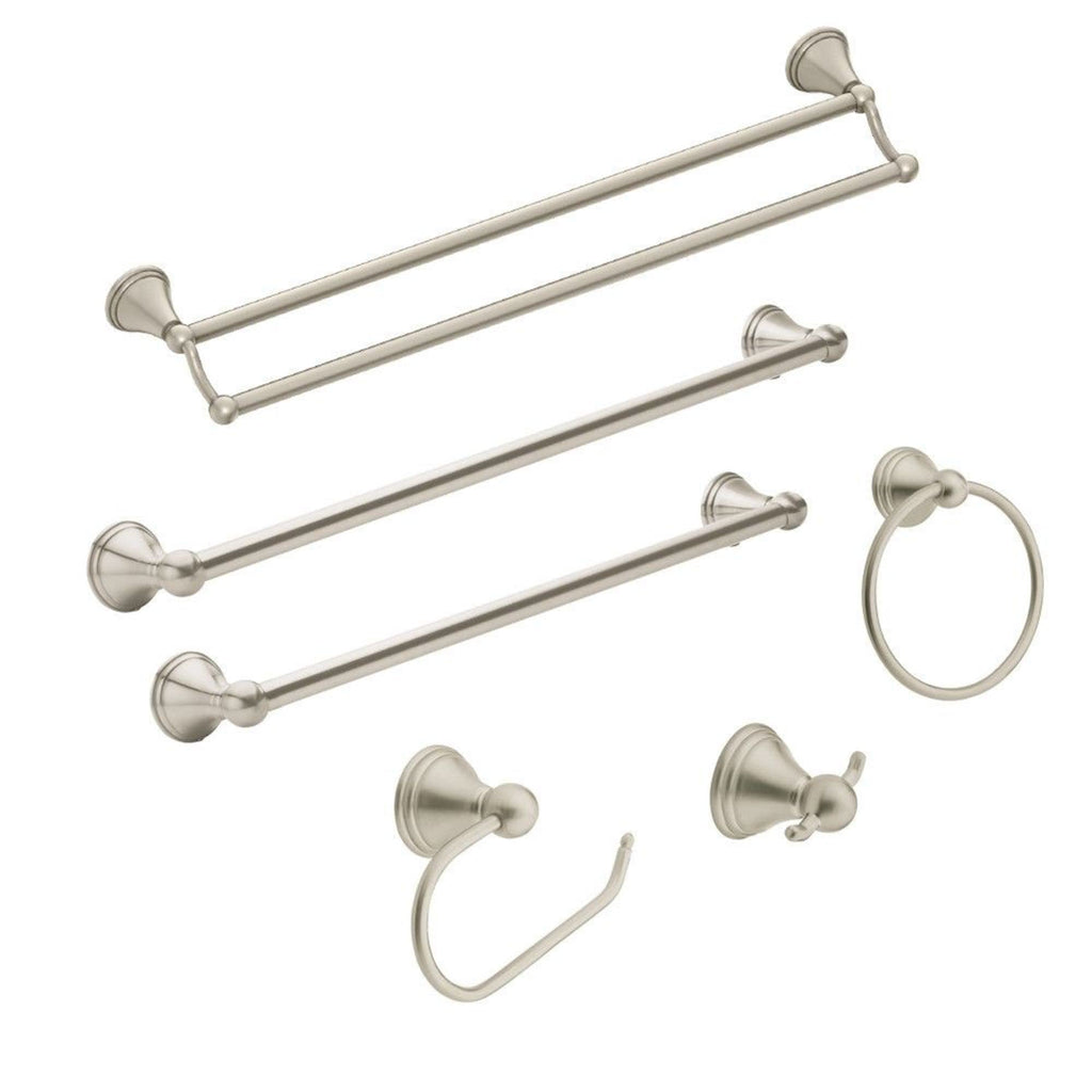 Moen Preston Collection Brushed Nickel 18-Inch Single Bathroom Towel Bar, DN8418BN