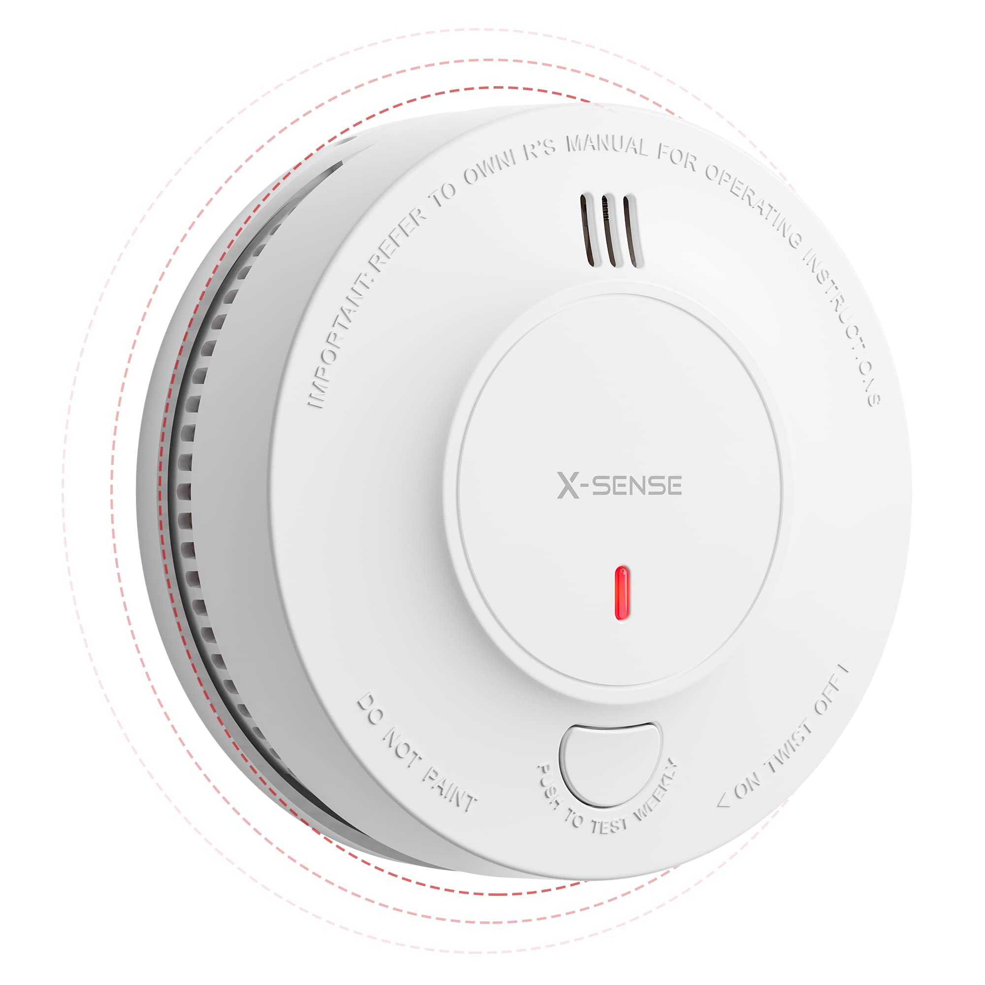 X-Sense Wireless Interconnected Smoke Detector Fire Alarm with Over 820 ft Transmission Range, SD19-W, 1-Pack
