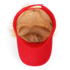 Trump 2024 Hat with Hair,Donald Trump Make America Great Again Wig Hat Embroidered Ultra Adjustable MAGA Baseball Cap (Red MAGA Hat with Hair)