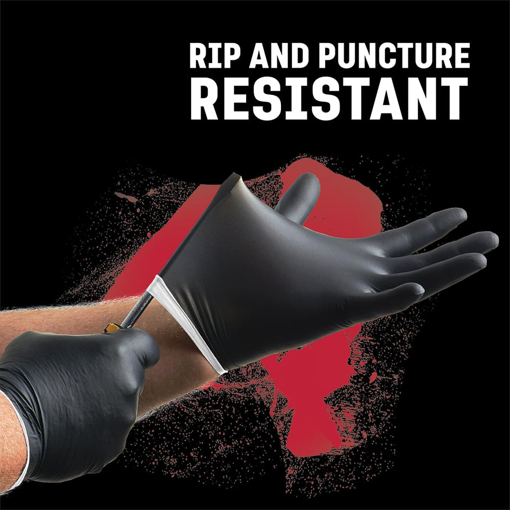 Venom Steel Nitrile Gloves, 6 mil Disposable Latex Free Black Gloves, 2 Layer Rip Resistant Gloves, XX-Large (Pack of 90)