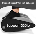 Portable Wedge Pillow Inflatable Cushion - Body Positioners Lightweight Wedge Pillow for Sleeping, Leg Elevation, Use in Bed, Travel, Camping, Fast Inflating Deflation (Grey)