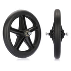 OwnMy 2PCS of 8 Inch Black Rubber Wheelchair Replacement Wheels Wheelchair Front Wheels Anti-Slip Rollator Walker Replacement Casters Rollers Wheels Universal Wheelchair Replacement Wheel Accessories