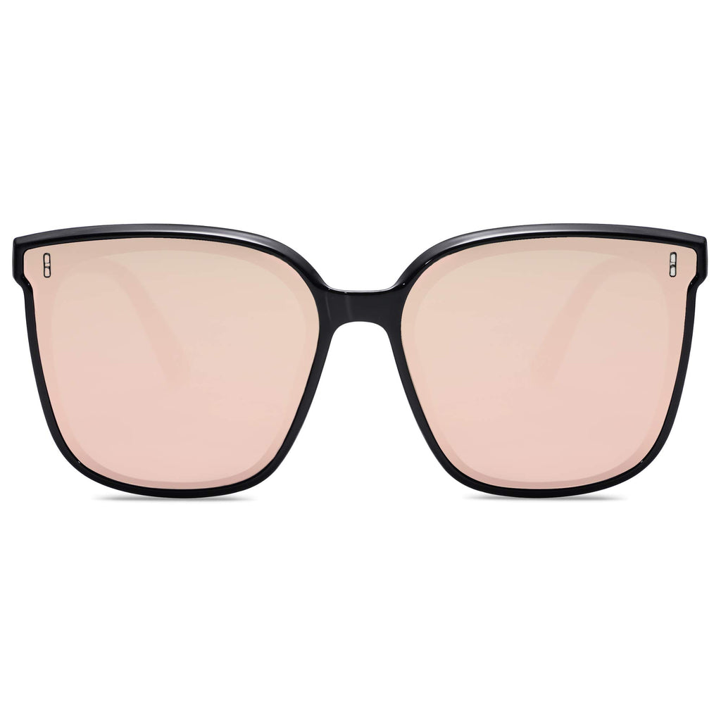 Sunglasses for Women Men Vintage Style Shades SJ2157,Black/Pink