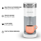 Keurig K-Slim Single Serve K-Cup Pod Coffee Maker, Multistream Technology, 3 Brew Sizes, Slim and Sleek Design, 46oz Removable Reservoir, White