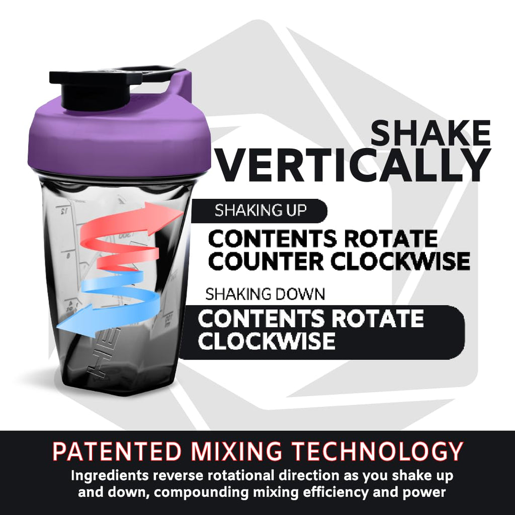 HELIMIX 1.5 Vortex Blender Shaker Bottle Holds Upto 20oz | No Blending Ball or Whisk | USA Made | Portable Pre Workout Whey Protein Drink Shaker Cup | Mixes Cocktails Smoothies Shakes | Top Rack Safe