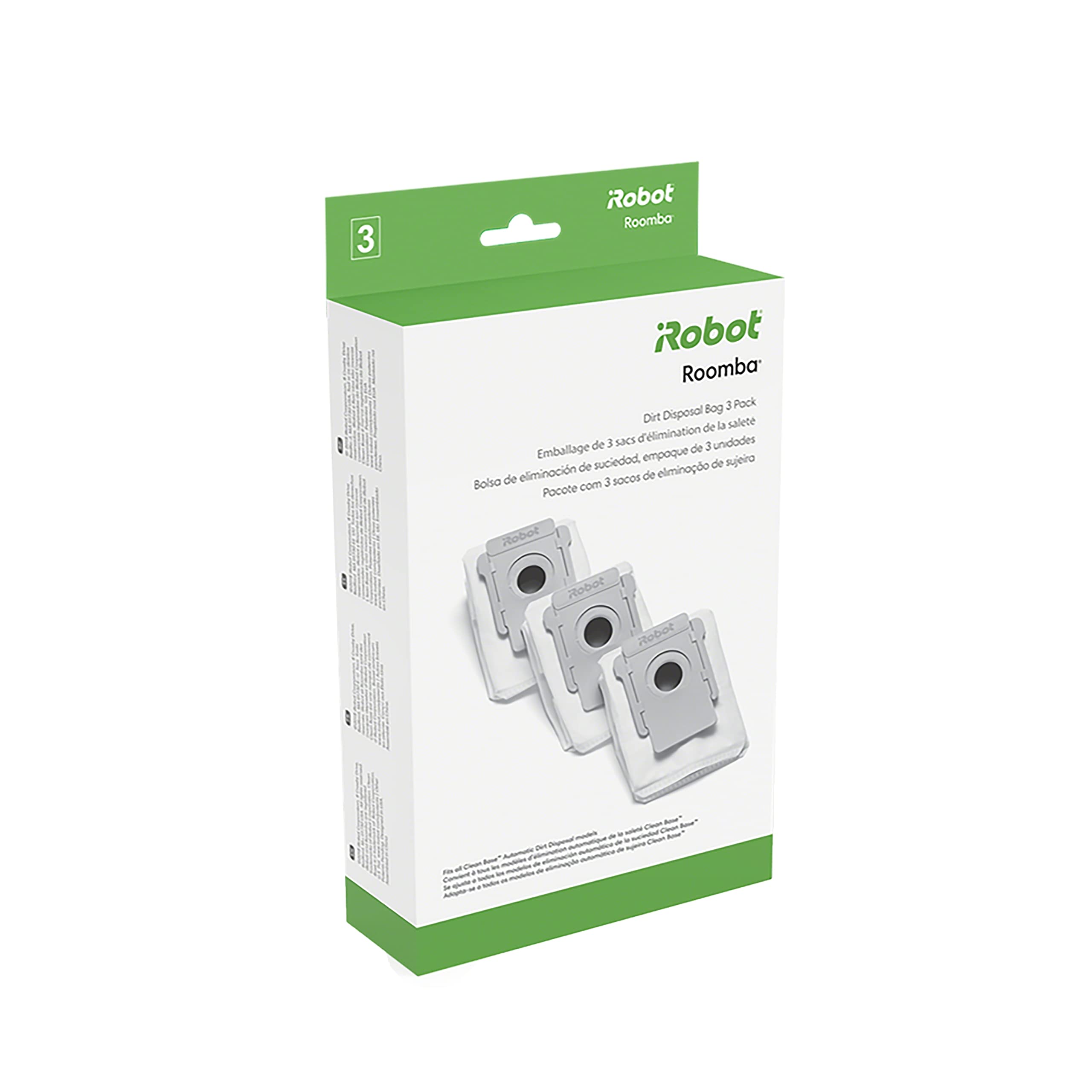 iRobot Authentic Replacement Parts - 3 Count (Pack of 1) Dirt Disposal Bags Compatible with Roomba Clean Base Models i1+, i3+, i4+, i5+, i7+, i8+, Combo j8+, j9+