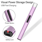 REIDEA Lighter Electronic Candle Lighter USB Rechargeable with Security Lock, Windproof Fast Heat Sinking, Non-Slip Switch Electronic Lighter for Candle, Grill, Camping (Lavender Purple)