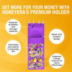 Honeyera Plush Storage (Patent Pending) - Plush Hammock Net Over Door Organizer for Stuffies, Baby Accessories, Toy/Hammock Hanging Storage Big Girls Toddler Large Bag Animals (Purple)