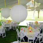 LIHAO 20pcs White Paper Lanterns Chinese Hanging Paper Lanterns Mix Size Decorative Party Lanterns for Wedding Birthday Halloween Party DIY, 4 Size