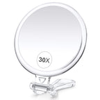 B Beauty Planet 30X Magnifying Mirror, Magnifying Mirror with Handle, Hand Mirror with Double Side 30X/1X Magnification, Travel Mirror for Eyes Makeup