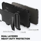 E-Tree Compatible with iPhone 13 Pro Case, with Crossbody Strap and Stand, Shockproof Protective Hard Phone Case Black, Perfect for Go Outside and Kid Elderly, 6.1 inch