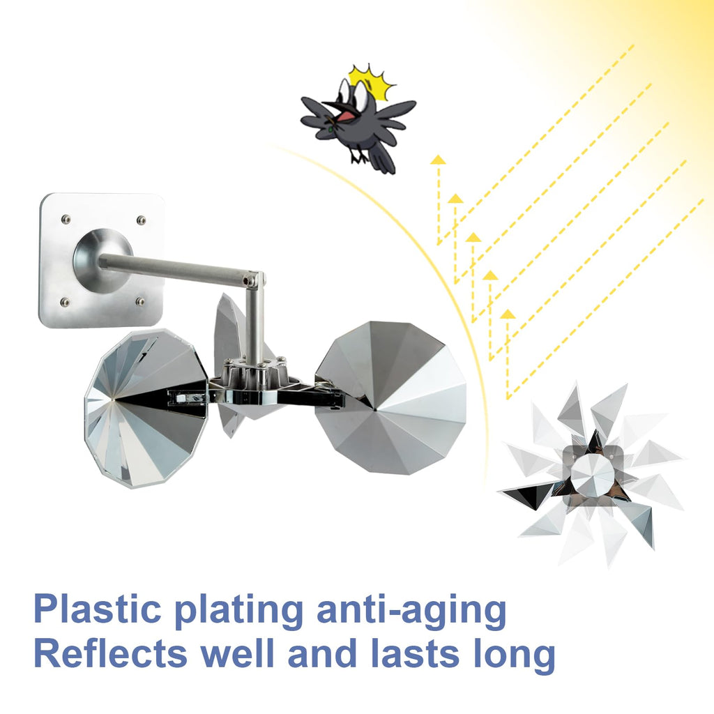 OFFO 4 PCS Bird Scare Reflective Device, Bird Reflector Keep Pigeon Woodpeckers and Sparrows Away for Outdoor Use Boats Roofs Gardens