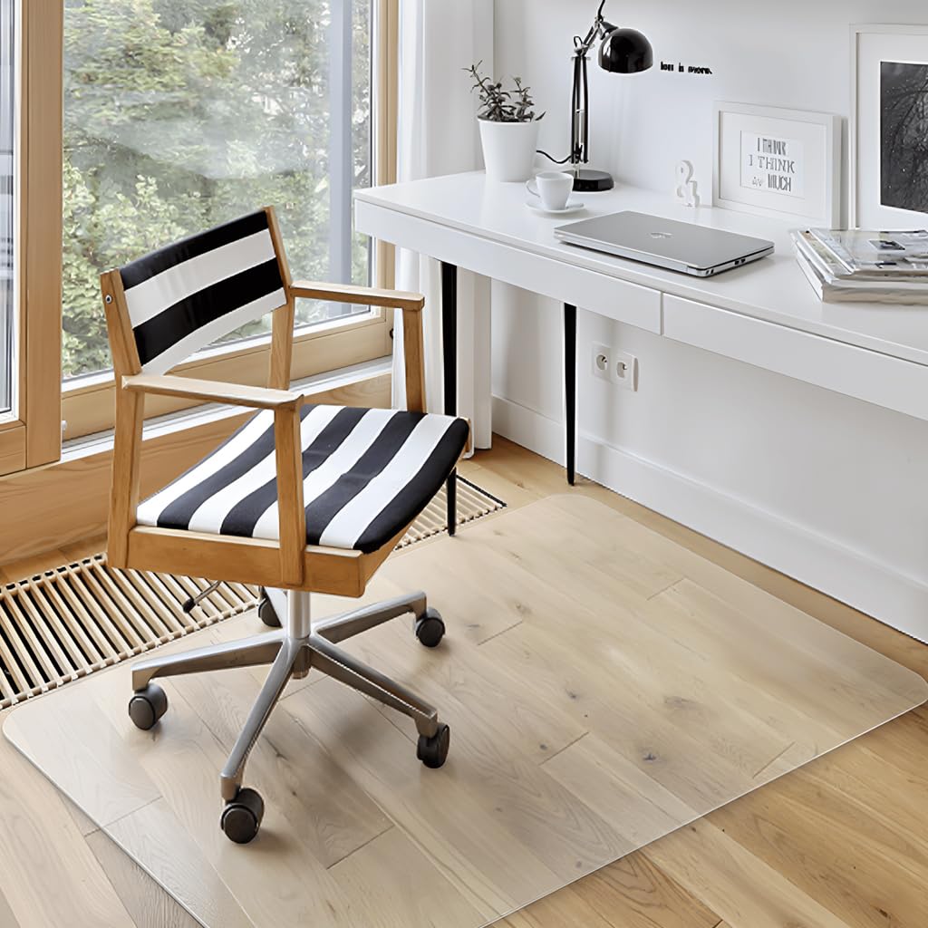 Azadx Office Chair Mat for Hard Floors 36 X 48, Clear PVC Hardwood Floor Mat, Durable Plastic Floor Protector for Home and Office use (36" X 48" Rectangle)