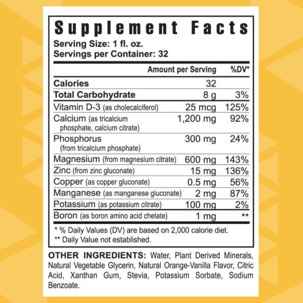 Youngevity Cal Toddy™ - Calcium (Citrate, Phosphate) Magnesium 1,200mg/600mg - with Vitamins D-3, Zinc, Copper, Potassium, Boron and 70+ Trace Mineral Cofactors - Supports Bone Health - (32 Fl Oz)