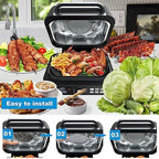 Splatter Shield and 3PCS Grill Mat Set for Ninja Foodi IG651, IG600, IG601, Replacement Stainless Steel Splatter Screen Air Fryer Accessories for Ninja Foodi Smart XL Pro 7-in-1 Indoor Grill