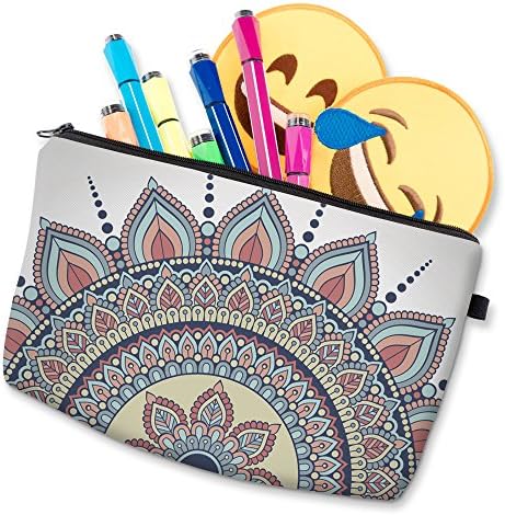 Deanfun Cosmetic Bag for Women, Mandala Flowers Waterproof Makeup Bags Roomy Toiletry Pouch Travel Accessories Gifts (50965)