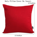 Thmyo 4-Pack 100% Cotton Comfortable Solid Decorative Throw Pillow Case Square Cushion Cover Pillowcase Sublimation Blank Christmas DIY Throw Pillow Covers for Couch Sofa(18x18 inch/ 45x45cm,Red)