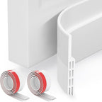 2 Pack Door Draft Stopper, Under Door Sweep for Exterior & Interior Doors, Weather Stripping Door Seal, Garage Window Blocker Noise Cold Air Insulation, Draft Guard White 2" W x 39" L