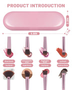 8Pcs Makeup Brushes Set Premium Eyeshadow Brush Professional Angled Eyebrow Brush Lip Brush Eyeshadow Brush Set With 3Pcs Powder Puffs and Pink Case 12 in 1