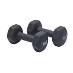 Amazon Basics Neoprene Coated Hexagon Workout Dumbbell Hand Weight, 30 Pounds, 15 pound (Set of 2), Dark Grey