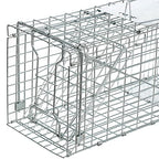 Humane Cat Trap for Stray Cats 24"x8"x7" Live Animal Trap Live Traps for Cats Racoon Possum Rabbit Squirrel Mouse Small Animal Trap Outdoor Indoor Collapsible Steel Humane Release Animal Cage