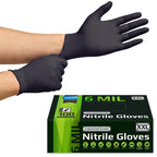 Inspire Black Nitrile Gloves HEAVY DUTY 6 Mil Nitrile Chemical Resistant Medical Cooking Cleaning Disposable Black Gloves (Large, 100, Count)