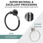 SetSail Towel Holder for Bathroom Wall Matte Black Towel Ring Stainless Steel Hand Towel Holder Heavy Duty Towel Hanger for Bath, Kitchen