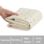 YANZIFLY Bathtub Mat for Shower: Soft Silicone 16X40 Inch Bath Mat Non Slip with Suction Cups Tub Mat for Bathroom for Kids Elderly Extra Large Shower matt Machine Washable - Beige
