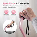 BeneCane Walking Cane for Men & Women Adjustable Cane with Offset Soft Cushioned Handle -Portable Lightweight Sturdy Mobility Walker Aid for Elderly, Seniors Collapsible Cane Pink