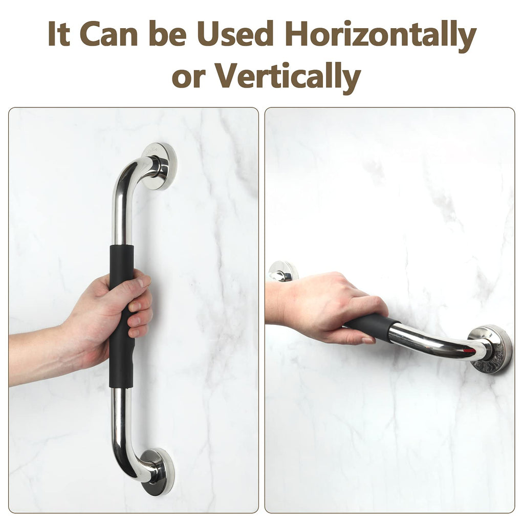 2 Pack Grab Bars for Bathroom, 16 Inch Anti Slip Bathroom Handicap Grab Bars for Showers, Safety Bath & Shower Grab Bar for Seniors, Shower Handles for Elderly, Tesuchan