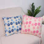 SKXKJian Soft Decorative Throw Pillow Covers 18x18 Cute Faux Fur Plush Pillow Covers Set of 2 Square Jacquard Pillowcase Cushion for Sofa Bedroom Living Room Christmas Valentine's Day Pink x2