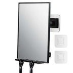 Shower Mirror for Shaving & Washing Your Face with a Squeegee - Built-in Two Razor Holder, 360°Rotation Adjustable Shaving Bathroom Mirror - Easy Install, Home Shower Accessory(Not Fogless)