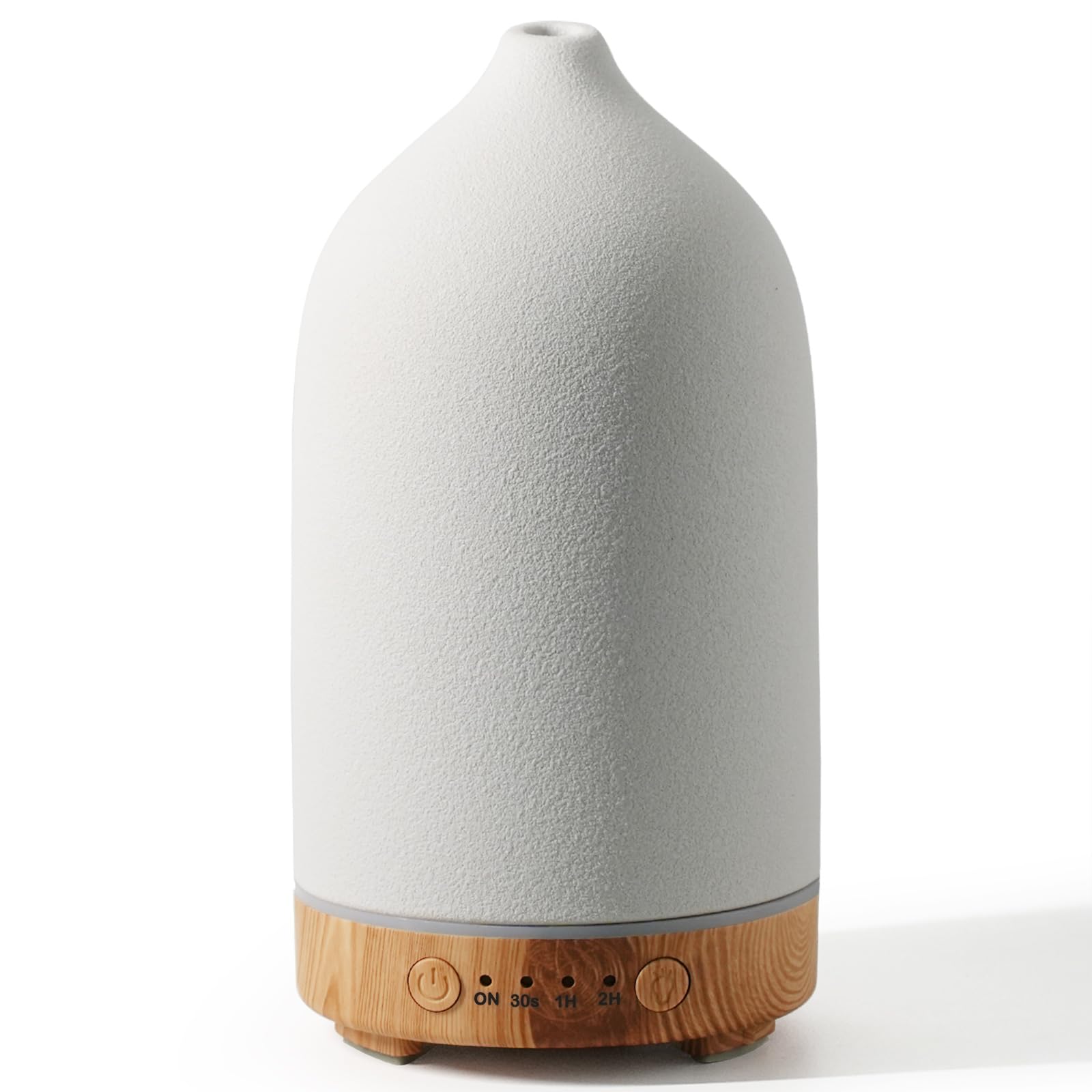 Diffuserlove Ceramic Diffuser Essential Oil Diffusers Aromatherapy Essential Oil Diffuser for Room Air Diffuser for Home Bedroom Stone Diffuser Yellow Wood Pattern Base