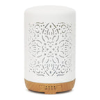 Earnest Living Essential Oil Diffuser White Ceramic Diffuser 250 ml Timers Night Lights and Auto Off Function Home Office Humidifier Aromatherapy Diffusers for Essential Oils
