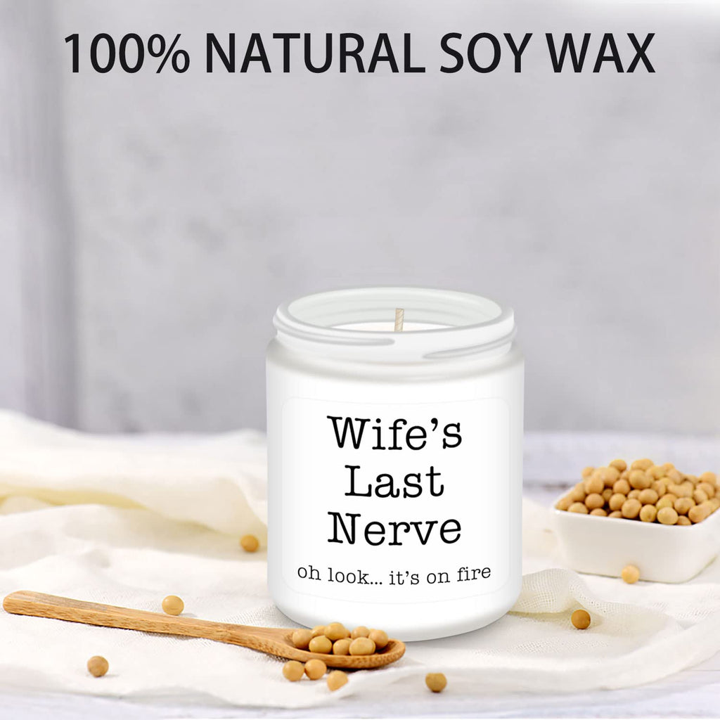 Homsolver Gifts for Wife from Husband, Best Wife Gifts, Funny Christmas, Anniversary Funny Gift for Her, Valentines Day Gifts, Birthday, Romantic Lavender Scented Candles