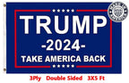 Trump 2024 Flag 3x5 Donald Trump 2024 Take America President Back Flags Made in USA Outdoor Double Sided 3 Ply Heavy Duty Banner with 2 Brass Grommets UV protection Fade Resistant for Indoor Outdoor