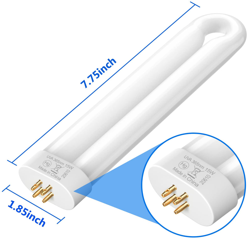 GOOTOP T6, T8, T9 Bug Zapper Replacement Bulb, 15W, 4-Pin Base, U-Tube Bulb