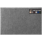 Gorilla Grip Ultra Absorbent Moisture Guard Doormat, Absorbs Up to 5.7 Cups of Water, Stain and Fade Resistant, Spiked Rubber Backing, All Weather Mats Capture Dirt, Indoor Outdoor, 35x23, Grey