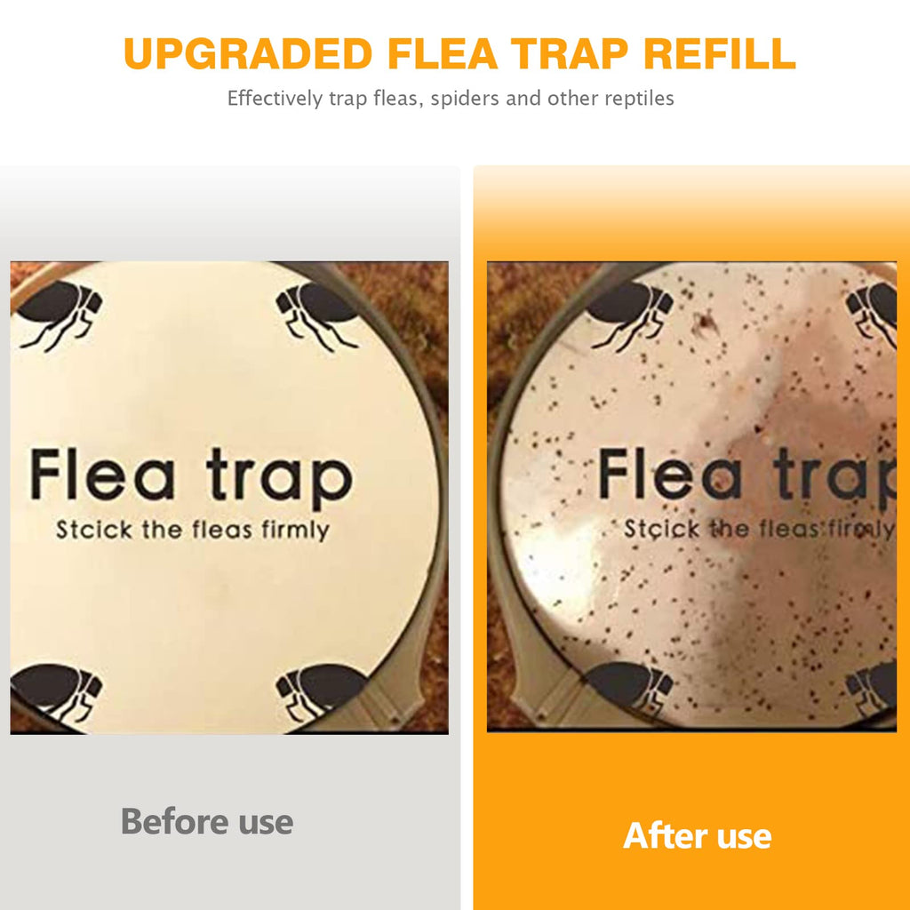 Flea Traps for Inside Your Home 2 Packs, Flea Light Trap for Indoor, Bed Bug Killer with Sticky Pads & Light Bulb Replacement, Natural Flea Insect Infestation Treatment Trap.