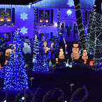 Dazzle Bright 2 Pack Solar String Lights Outdoor, Total 80FT 240LED Solar Powered Waterproof Fairy Lights 8 Modes, Copper Wire Lights for Christmas Patio Party Tree Yard Decoration (Blue)