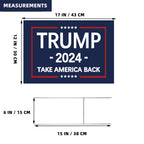 Trump 2024 Yard Sign - Double Sided Trump Yard Signs with Metal H Stakes - 17" x 12" Take America Back Blue and Red Trump Signs for Yard, Waterproof Trump Sign Banner Merchandise 2024