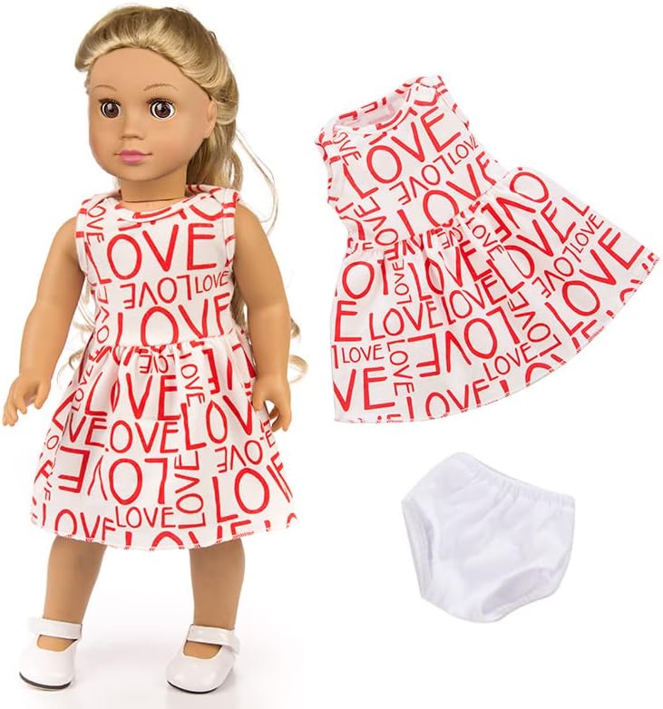 ZQDOLL 19 pcs American Doll Clothes Gift for 18 inch Doll Clothes and Accessories, Including 10 Complete Sets of Clothing