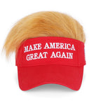 Trump 2024 Hat with Hair,Donald Trump Make America Great Again Wig Hat Embroidered Ultra Adjustable MAGA Baseball Cap (Red MAGA Hat with Hair)