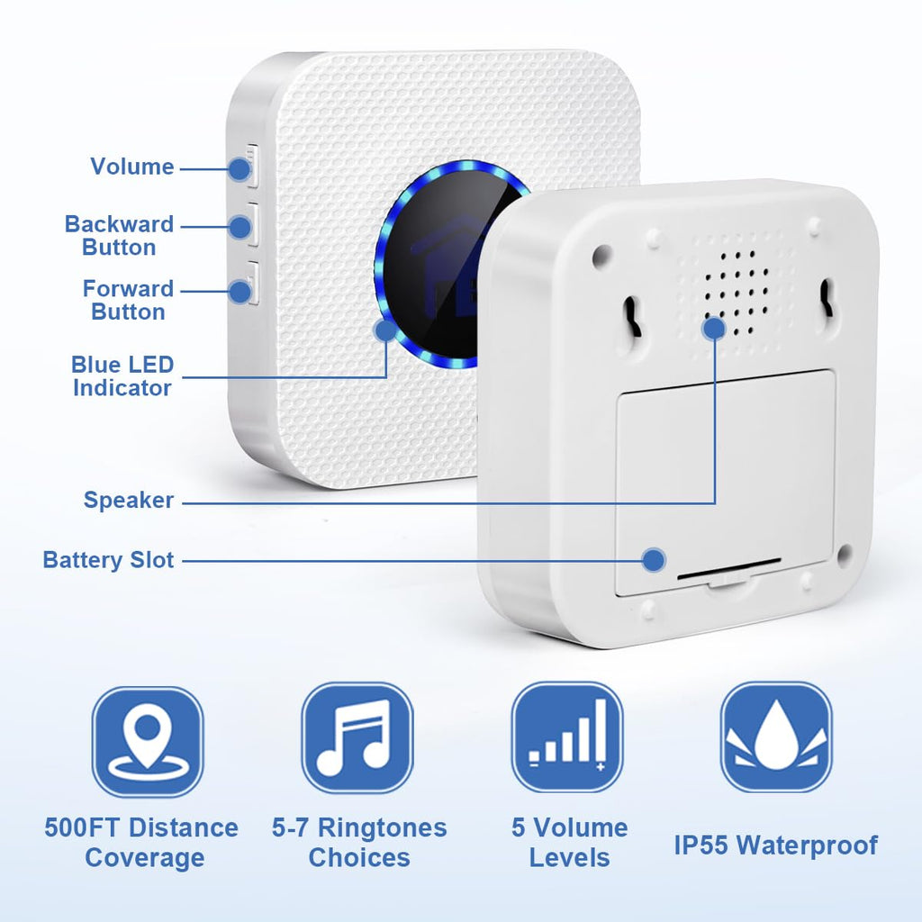 Caregiver Pager Wireless Call Buttons for Elderly Monitoring Smart Call System Alert Button for Seniors 1 SOS Call Buttons/Transmitters 2 Receivers Nurse Calling Alert for Home/Personal Attention