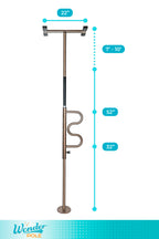 Stander Wonder Pole, Security Pole and Curve Grab Bar, Tension Mounted Floor to Ceiling Transfer Pole for Seniors, Elderly Adults, Bathroom Safety Assist and Stability Rail, Bronze