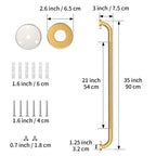 36 Inch Anti Slip Shower Grab Bar Gold, Munzong 2 Pack Bathroom Grab Bar, Knurled Bathroom Balance Bar,Safety Hand Rail Support Handicap Elderly Injury Senior Assist Bath Handle
