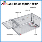 AOK Home Live Humane Cage Trap for Squirrel Mouse Rat Mice Rodent Animal Catcher for Indoor and Outdoor Small Animal 11x5.5x4.5 inch