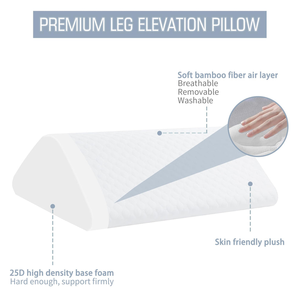 Foamalusion Knee Wedge Pillow Bed Wedge Pillow for Sleeping, Wedge Pillows for After Surgery Leg Pillow for Knee Pain Relief, Back Pain, Sciatica, Hip Support