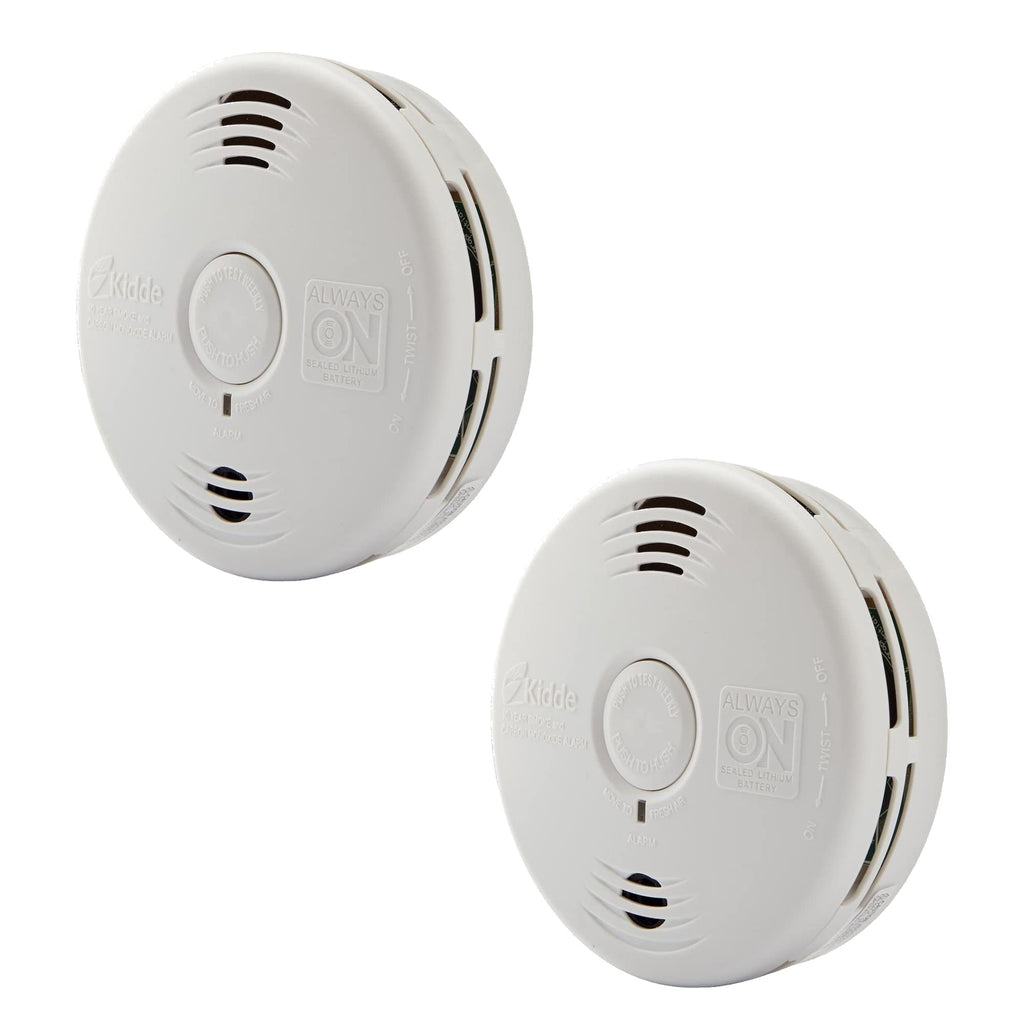 Kidde Smoke Detector & Carbon Monoxide Detector Combo with 10-Year Battery, 2 Pack